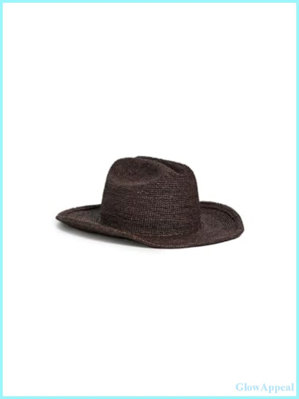 Woven Raffia Cowboy Hat Pinched Crown Wired Brim